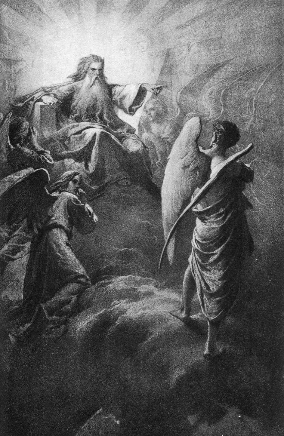 Lucifer before the Lord (19th century) | Mihály Zichy
