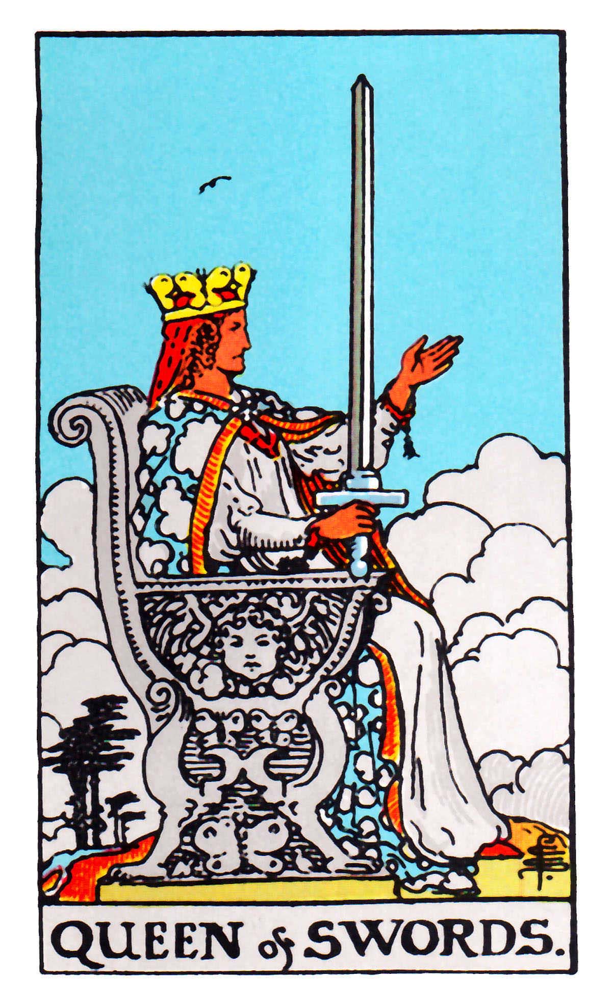 Queen of Swords: The Rider-Waite Tarot (1909) | Pamela Colman-Smith